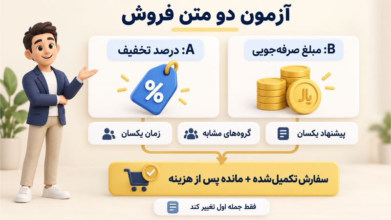 بازاریابی | سایت مقایسه دو متن فروش ویژه با تغییر جمله اول و ثابت بودن پیشنهاد، مخاطب و زمان